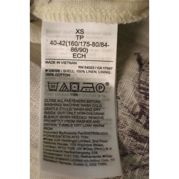 Banana Republic 849578-04 Women's Sz XS Beige Safari Landscape Linen Dress - Picture 5 of 15